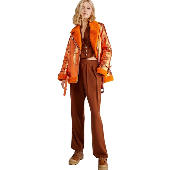 Free People DanCassab Wonder Metallic orange Jacket - Picture 1 of 12